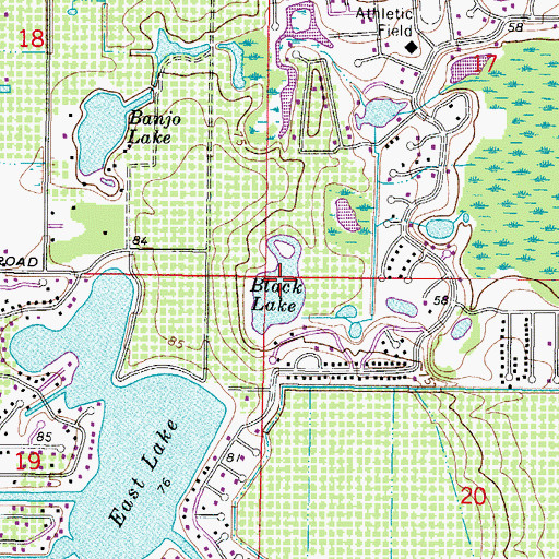 Topographic Map of Black Lake, FL