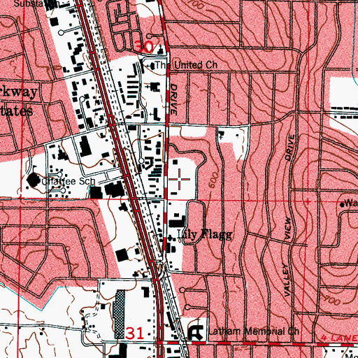 Topographic Map of Haysland Post Office, AL