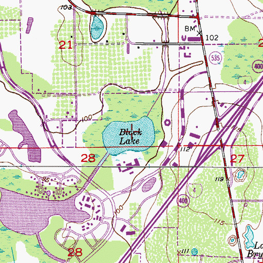 Topographic Map of Black Lake, FL