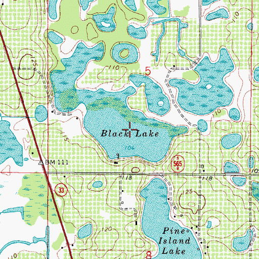 Topographic Map of Black Lake, FL