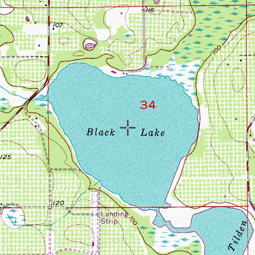 Topographic Map of Black Lake, FL