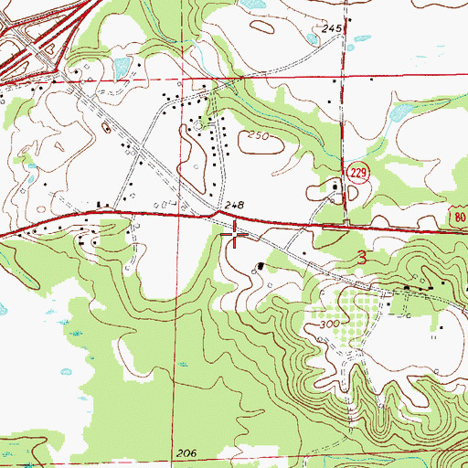 Topographic Map of Shorter Post Office, AL