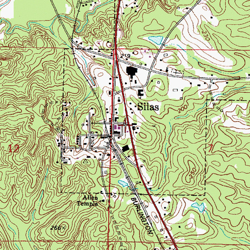 Topographic Map of Silas Post Office, AL