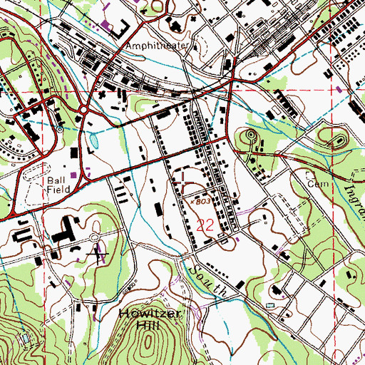 Topographic Map of Fort McClellan Post Office, AL