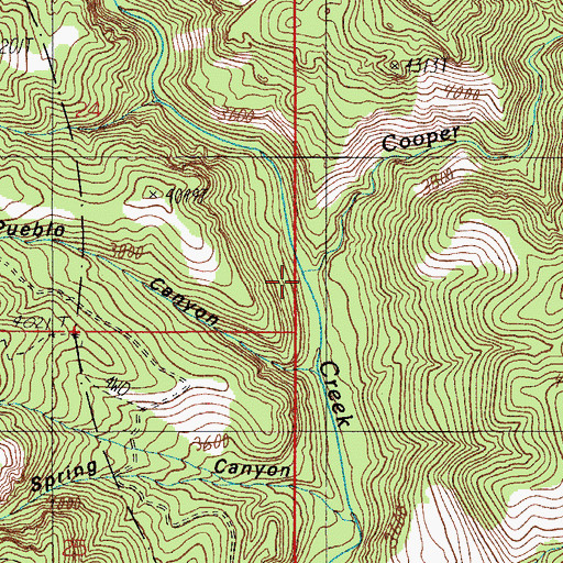 Topographic Map of Cooper Forks, AZ