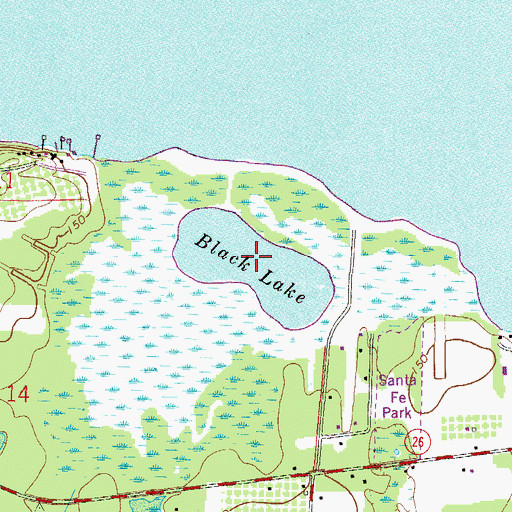 Topographic Map of Black Lake, FL