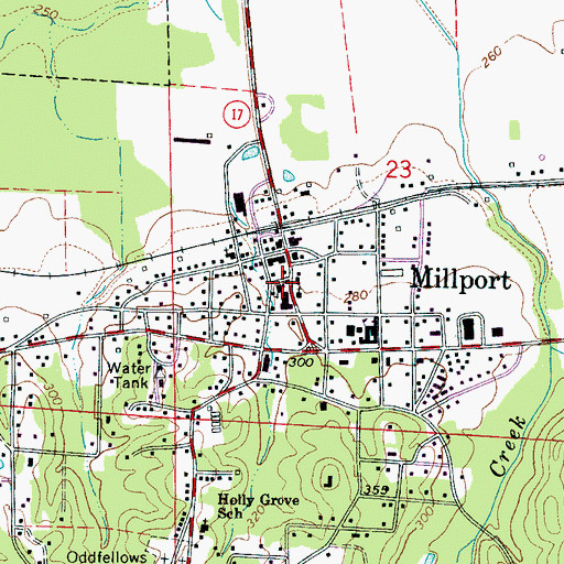 Topographic Map of Millport Post Office, AL