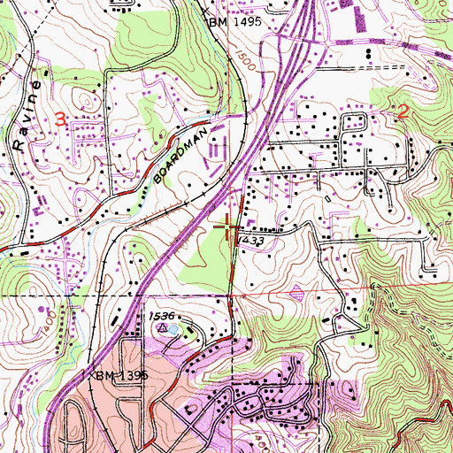 Topographic Map of Bowman Post Office, CA