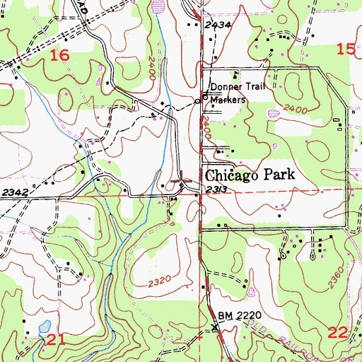 Topographic Map of Chicago Park Post Office, CA