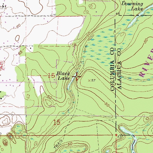 Topographic Map of Black Lake, FL