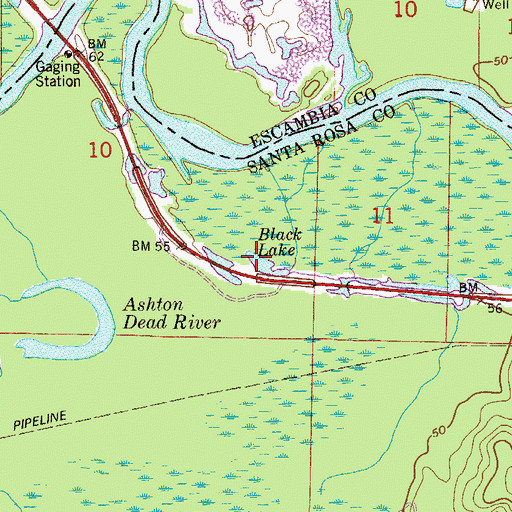 Topographic Map of Black Lake, FL