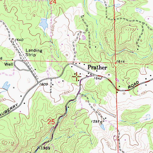 Topographic Map of Prather Post Office, CA