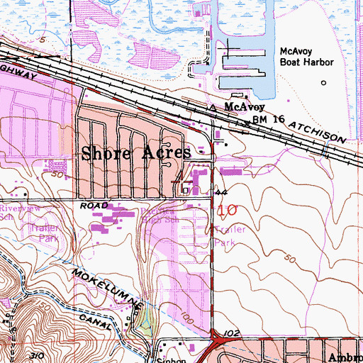 Topographic Map of Bay Point Post Office, CA