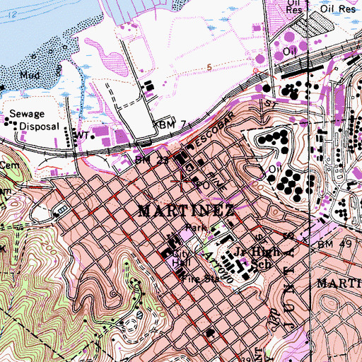Topographic Map of Court Post Office, CA