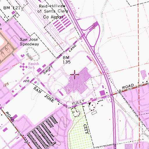 Topographic Map of Eastridge Post Office, CA