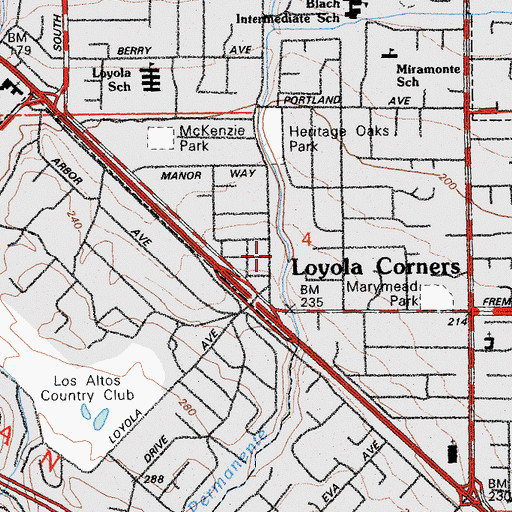 Topographic Map of Miramonte Post Office, CA