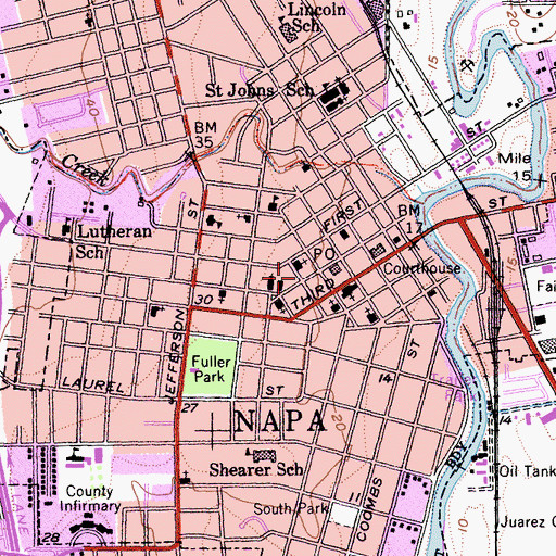 Topographic Map of Franklin Post Office, CA