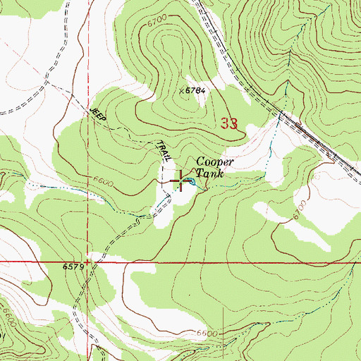 Topographic Map of Cooper Tank, AZ