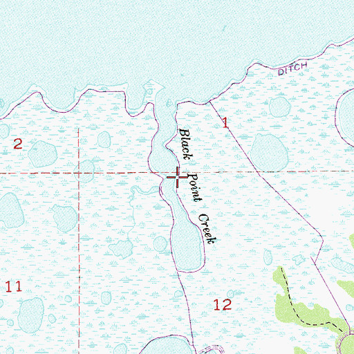 Topographic Map of Black Point Creek, FL