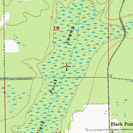 Topographic Map of Black Point Swamp, FL