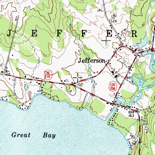 Topographic Map of Jefferson Post Office, ME