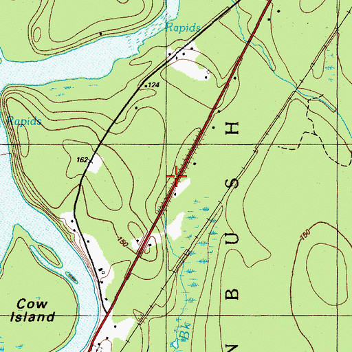 Topographic Map of Greenbush Post Office, ME