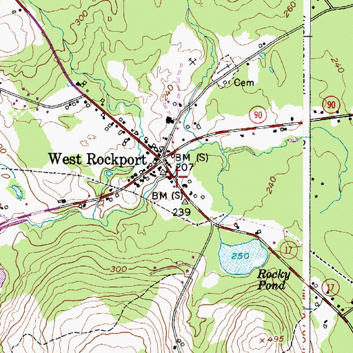 Topographic Map of West Rockport Post Office, ME