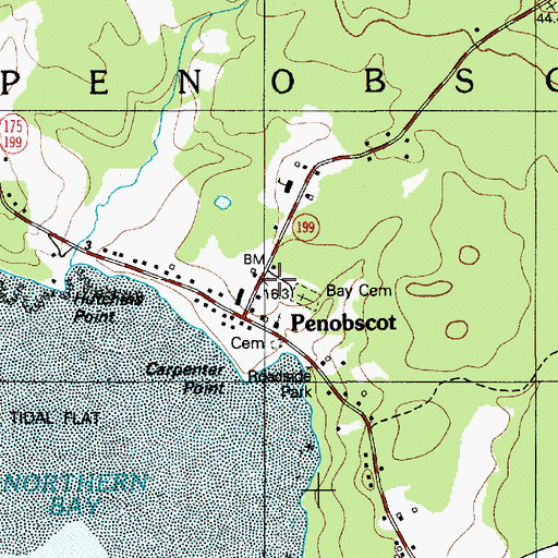 Topographic Map of Penobscot Post Office, ME