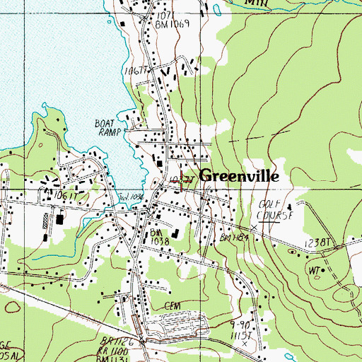 Topographic Map of Greenville Post Office, ME