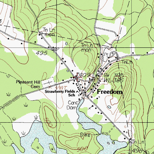 Topographic Map of Freedom Post Office, ME