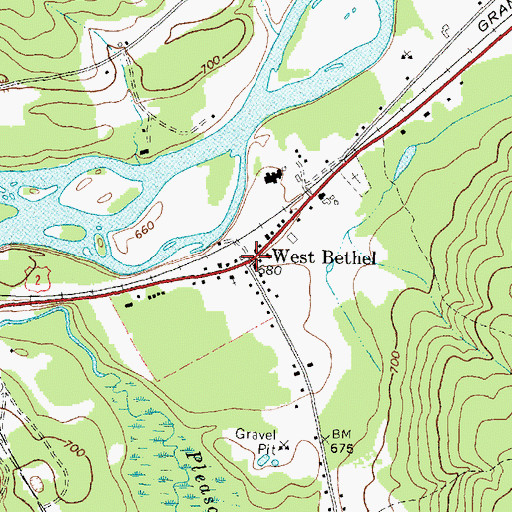 Topographic Map of West Bethel Post Office, ME