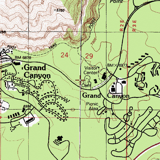 Topographic Map of Grand Canyon Pioneer Cemetery, AZ