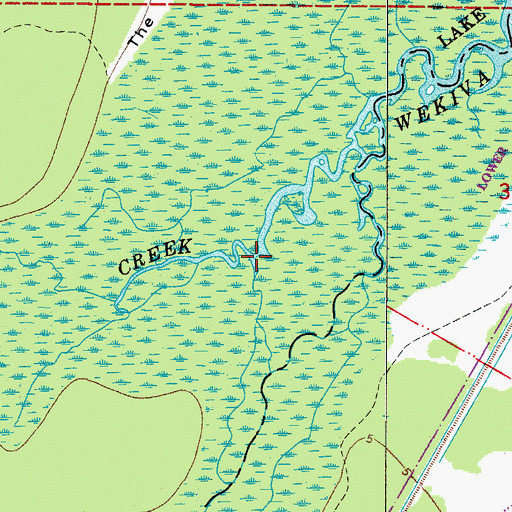 Topographic Map of Black Water Creek, FL