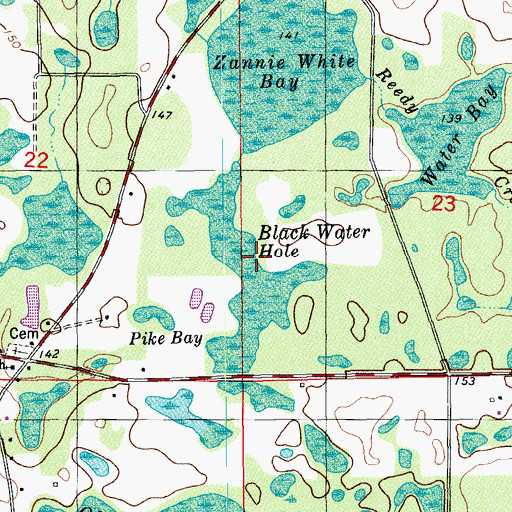 Topographic Map of Black Water Hole, FL