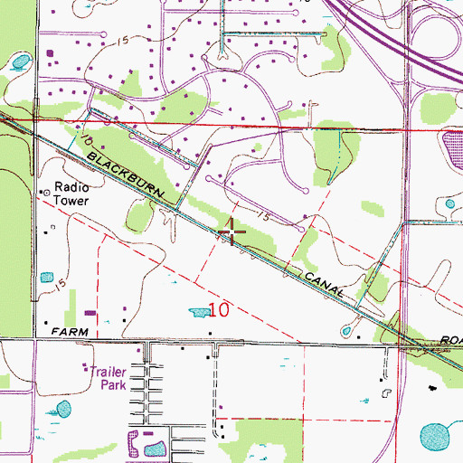 Topographic Map of Blackburn Canal, FL