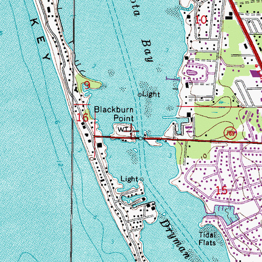 Topographic Map of Blackburn Point, FL
