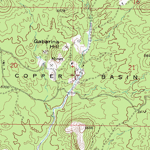 Topographic Map of Copper Basin, AZ