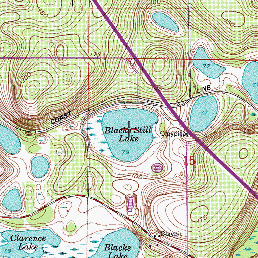 Topographic Map of Blacks Still Lake, FL