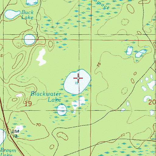 Topographic Map of Blackwater Lake, FL