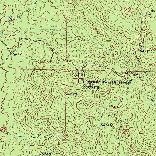Topographic Map of Copper Basin Road Spring, AZ