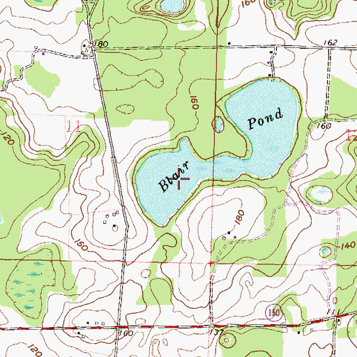 Topographic Map of Blair Pond, FL