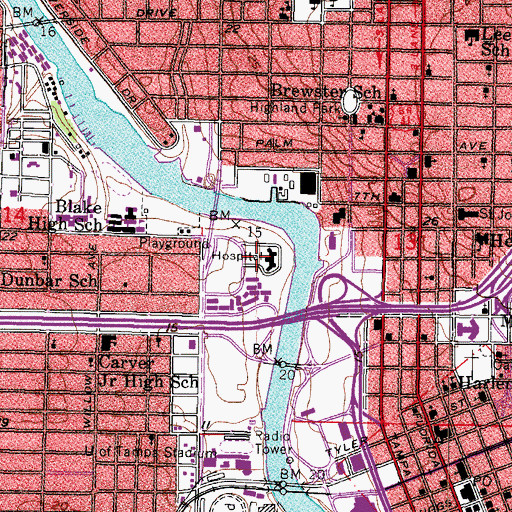 Topographic Map of Blake High School, FL