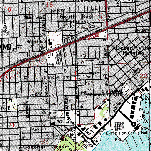 Topographic Map of Blanche Park, FL