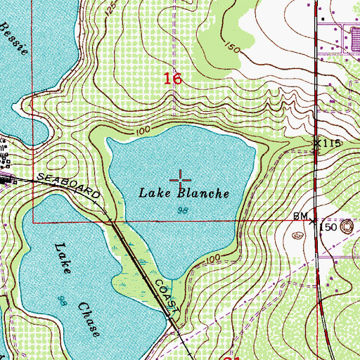 Topographic Map of Lake Blanche, FL