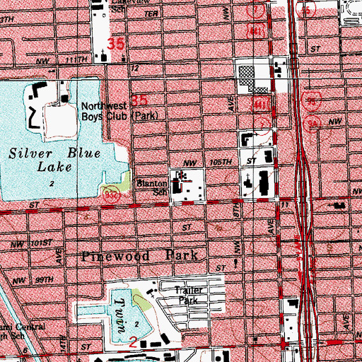 Topographic Map of Van E Blanton Elementary School, FL