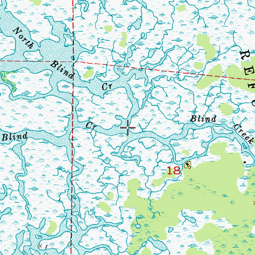 Topographic Map of Blind Creek, FL