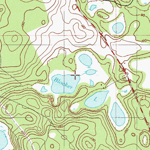 Topographic Map of Blocker Lake, FL