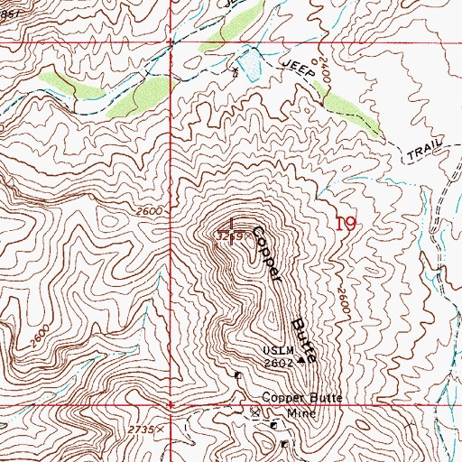 Topographic Map of Copper Butte, AZ