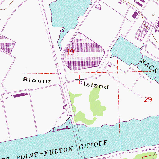 Topographic Map of Blount Island, FL