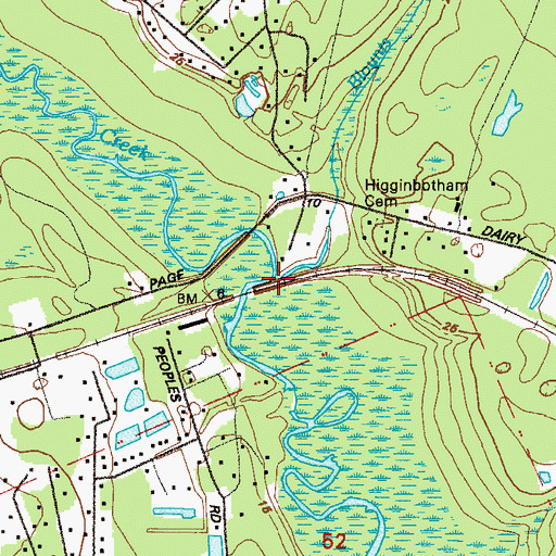 Topographic Map of Blounts Branch, FL